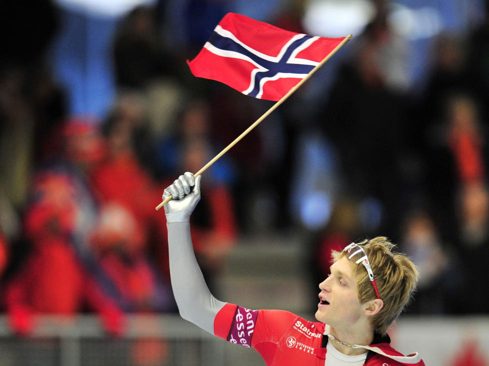 GULL! H�vard B�kko feirer etter at VM-gullet var et faktum. Foto: AFP PHOTO / JOHN MACDOUGALL / Scanpix