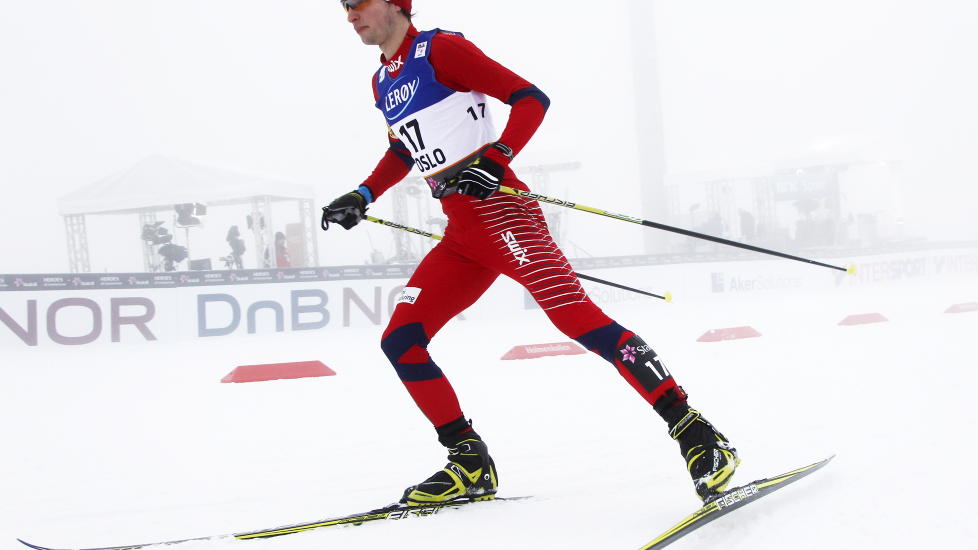 FJERDEPLASS: Jan Schmid gikk inn til fjerdeplass i verdenscupfinalen i kombinert l�rdag. Tyske Johannes Rydzek vant. Foto: Erik Johansen / Scanpix