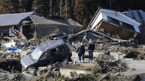 TSUNAMI: Byen Minamisoma, som Hiromitsu Shinkawa ble skylt til havs fra, er knust. Foto: AFP PHOTO/KAZUHIRO NOGI/Scanpix