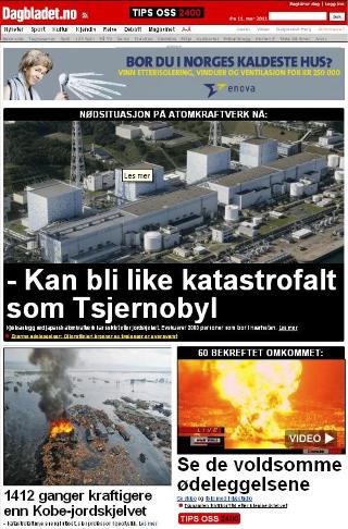 DAGBLADET 11. MARS: Forsiden p� Dagbladet.no klokka 14, forrige fredag.