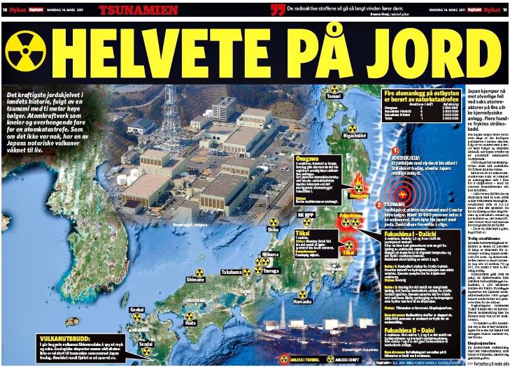 14 MARS: Dagbladet har satset hardt p� grafikk for � gj�re de dramatiske hendelsene i Japan forst�elige for leserne.