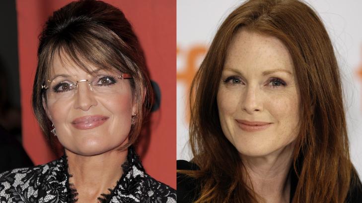 PALIN: Visepresidentkandidat Sarah Palin (til venstre) skal spilles av Julianne Moore (til h�yre). Foto: EPA/Scanpix