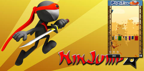 NINJA: Du er en ninja p� vei oppover i verden. Men vaskebj�rnene vil stoppe deg. Foto: Backflip Studios Inc.