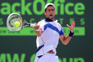 HARDTSL�ENDE: Novak Djokovic tok sin fjerde strake finaleseier. Foto: Mike Ehrmann,Getty Images, AFP