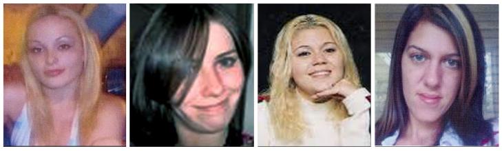 IDENTIFISERT: S� langt er Amber Lynn Costello (27), Megan Waterman (22), Maureen Brainard-Barnes (28)
 og Melissa Barthelemy (24) identifisert som ofre i saken. Foto: AP/SCANPIX