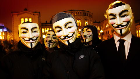 ANONYME: Medlemmer fra Anonymous-bevegelsen i Norge. Foto: Lars Myhren Holand