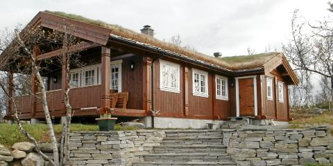 SKARET: Dette var den mest popul�re modellen til Rindalshytter. 568 000 kroner som bindingsverk i byggesett, 646 000 kroner i stavlaftbyggesett. FOTO: produsenten