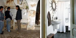 F�R OG ETTER: Badet m�tte bygges opp fra grunnen av.  Foto: Privat/Margaret M. de Lange