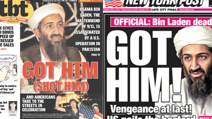HEVN: Hevn til slutt, lyder forsiden til New York Post (til venstre), mens Tampa Bay Time slår til med et ordspill. HEVN: Hevn til slutt, lyder forsiden til New York Post (til venstre), mens Tampa Bay Time slår til med et ordspill.