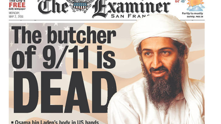SLAKTEREN: San Francisco-pressen hyller drapet på Osama bin Laden. SLAKTEREN: San Francisco-pressen hyller drapet på Osama bin Laden.