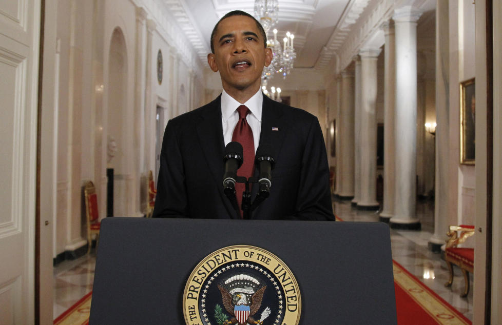  SLAPP �BOMBEN�:  USAs president Barack Obama under talen der han kunne fortelle at amerikanske spesialstyrker har tatt livet av Osama bin Laden. Foto: REUTERS/Jason Reed