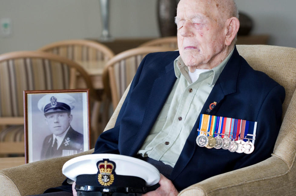 VETERAN: Claude Choules, her p� aldershjemmet i Perth i 2009. Foto: AUSTRALIAS MARINE/EPA/SCANPIX