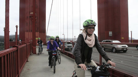  GOLDEN GATE BRIDGE: Sykkeltur over en av verdens mest ber�mte bruer er en flott opplevelse n�r du er i San Francisco. Foto: ROBIN REISTAD FISKE