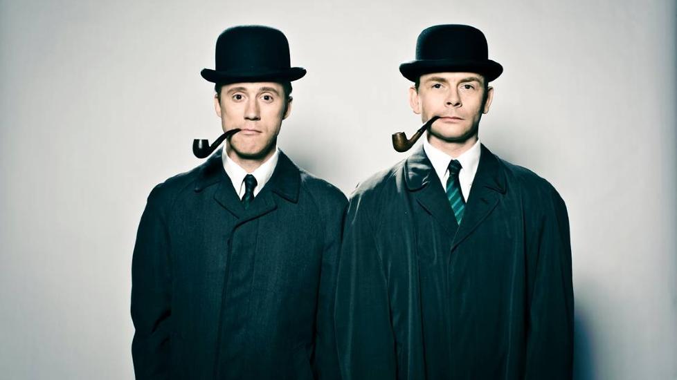 KOMISKE KAFKA:  Torbj�rn Harr og Jan Gunnar R�ise skal spille i teaterforestillingen som er bygget p� Kafkas tekster. Harald Eia og Torbj�rn Harr har i mange �r hatt et langt forhold til forfatteren, og hans mannen med det alvorlige uttrykket er utrolig morsom. Foto: Gisle Bj�rneby / Nationaltheatret