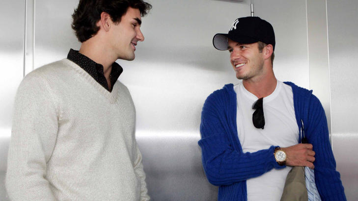 SM�GUTTER: Tennisspiller Roger Federer og David Beckham, her i Madrid i 2006, mangler Woods stjernestatus i USA. Foto: AP Photo/Real Madrid, David R. Anchuelo