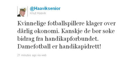 Haavik: Damefotball er handikapidrett