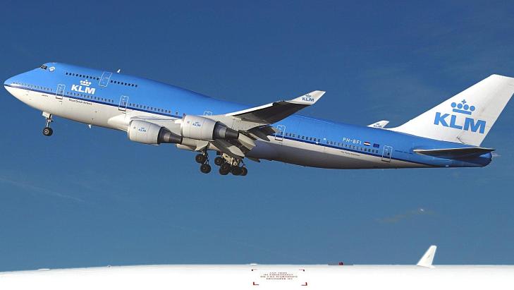 KLM-FLIGHT: Det var et fly fra selskapet KLM som ble truffet av lynet p� vei til Oslo. Foto: AFP/Scanpix