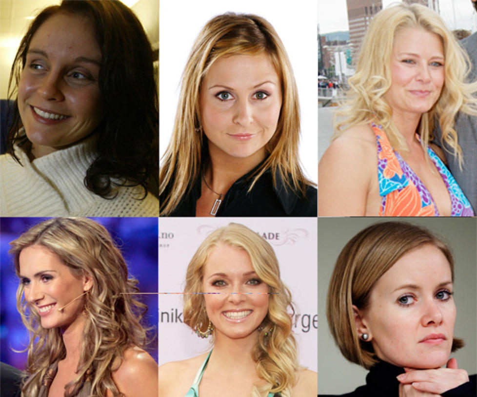 SKAL L�FTE HVERANDRE FREM: Flere journalister, politikere og PR-r�dgivere er med i det hemmelige kvinnenettverket �H�ye h�ler�. �verst fra venstre: Marie Theisen, journalist i VG, Cathrine Fossum,  nyhetsanker i TV2, Liza Stokke, journalist i Dagsrevyen, Eva-Charlotte Stenset r�dgiver i Geelmuyden.Kiese, Henriette Brusgaard, skuespiller og KrFs nestleder, Inger Lise Hansen. Foto: Scanpix.