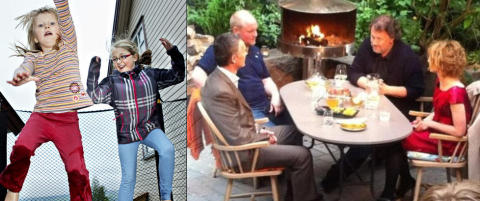 Nabobarna nektes å leke fritt når Bjørn Eidsvåg lager tv i hagen