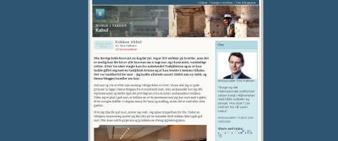 Norsk Kabul-ambassad�r gikk ned i vekt p� grunn av d�rlig kokk