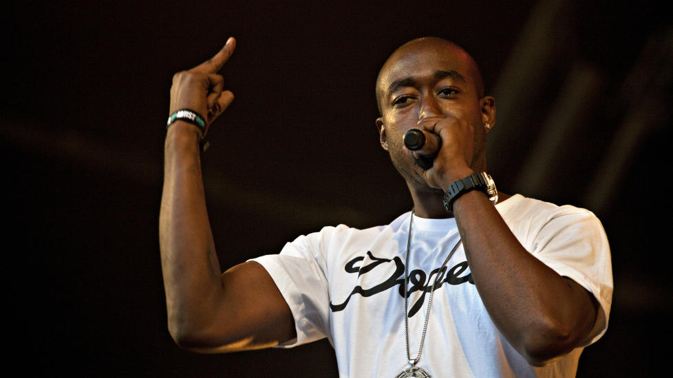SOLID: Freddie Gibbs gjorde en st�dig jobb p� Amfiscenen. Foto: Anders Gr�nneberg