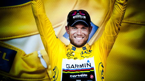 PROFFSYKLIST: Thor Hushovd slik vi liker � se ham, i gul ledertr�ye. Foto: Thomas Rasmus Skaug / Dagbladet