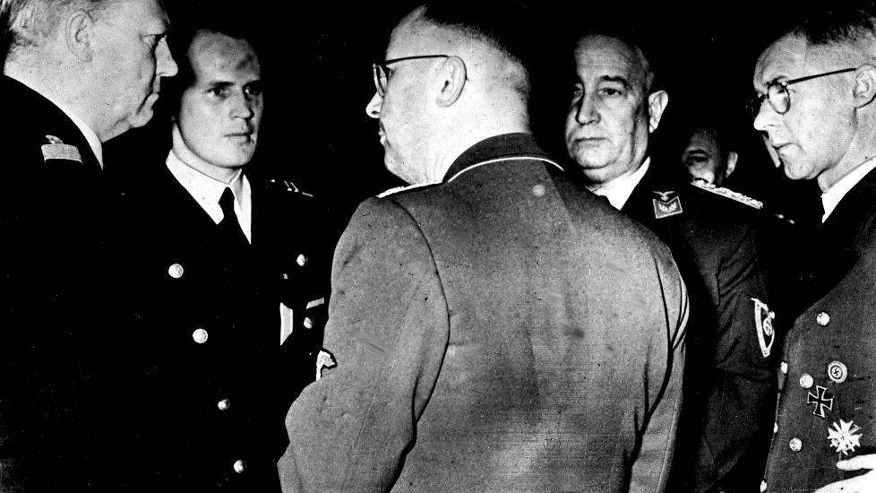 Ikke akkurat våre folk, nei. Fra venstre Vidkun Quisling, Albert Hagelin og Josef Terboven besøker Tyskland i 1942. Her i samtale med Himler.
Foto: NTB / SCANPIX