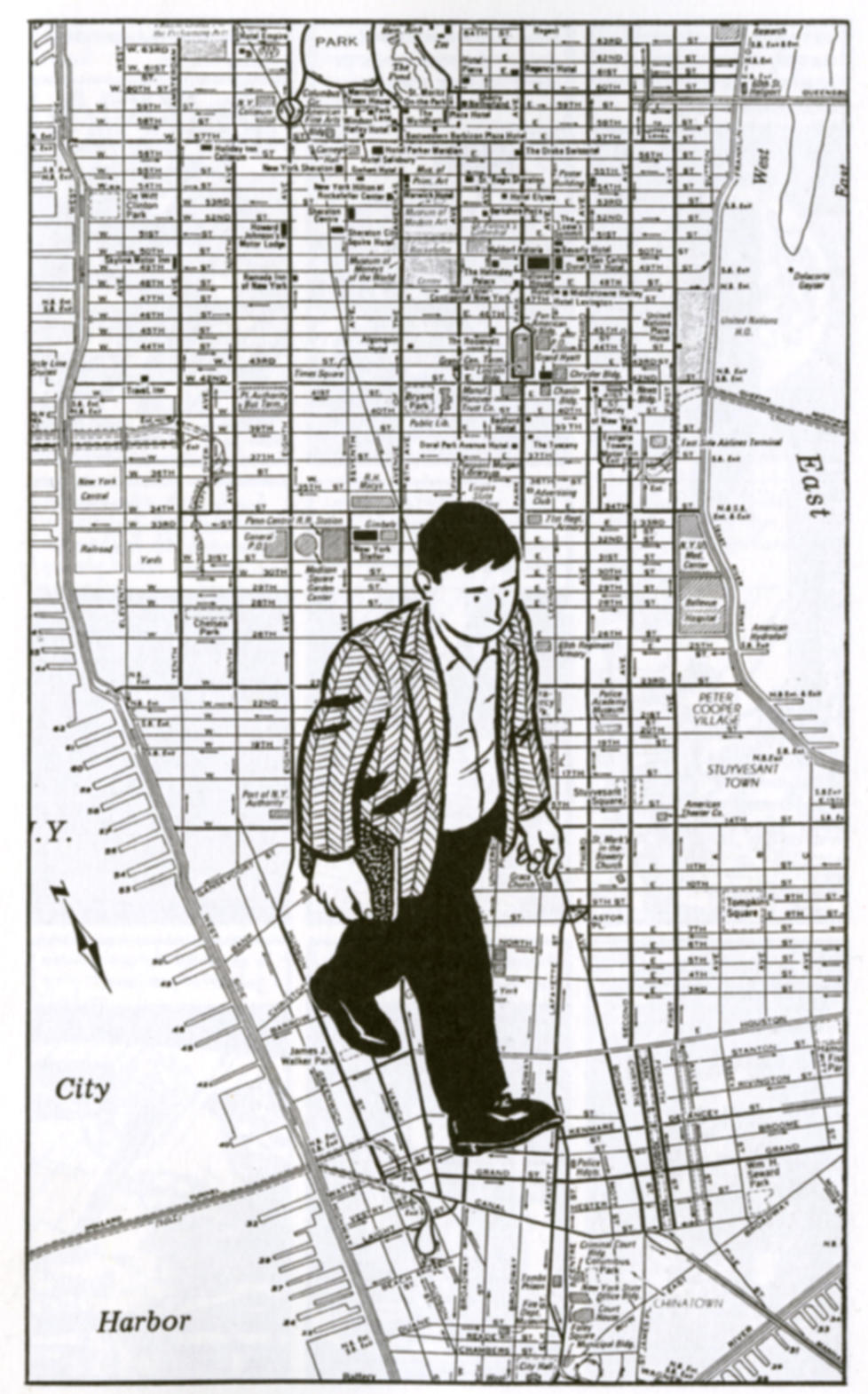 GJENNOM BYEN: �New York var en labyrint av endel�se skritt og uansett hvor han gikk, f�ltes det alltid som om han hadde g�tt seg vill�, heter det i �Glassbyen�.