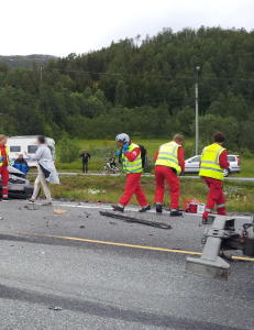 Ulykkesveien E8 f�r midtdeler i 2013