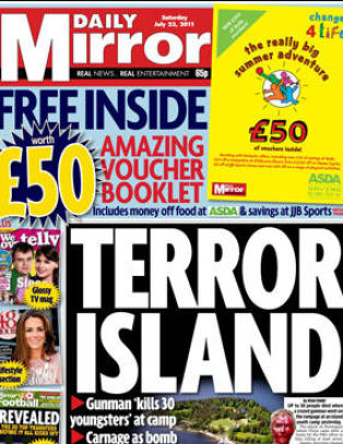 Verden rydder forsidene for terroranslaget mot Norge