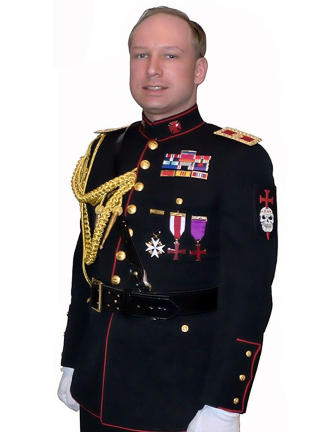 GLAD I UNIFORMER: Terrorsiktede Anders Behring Breivik (32) dukket opp p� Ut�ya if�rt en falsk politiuniform. Foto: SCANPIX