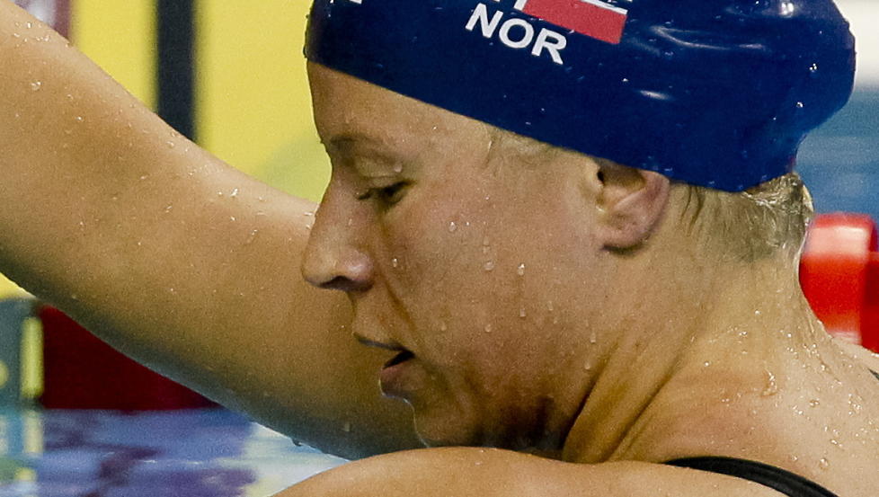 SKUFFET: Sara Nordenstam var misforn�yd etter kvaliken ogs� p� 100 meter bryst. I natt gikk det galt ogs� p� 200 meter butterfly. Foto: Christian Thomassen / Scanpix