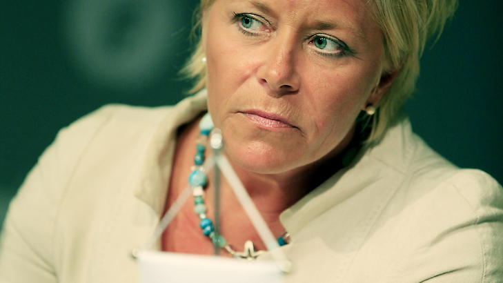 FIKK BEKLAGELSE: Frp-leder Siv Jensen fikk beklagelse fra Petter Nome. Hun har ikke villet kommentere Nomes synspunkter. Foto: Jacques Hvistendahl