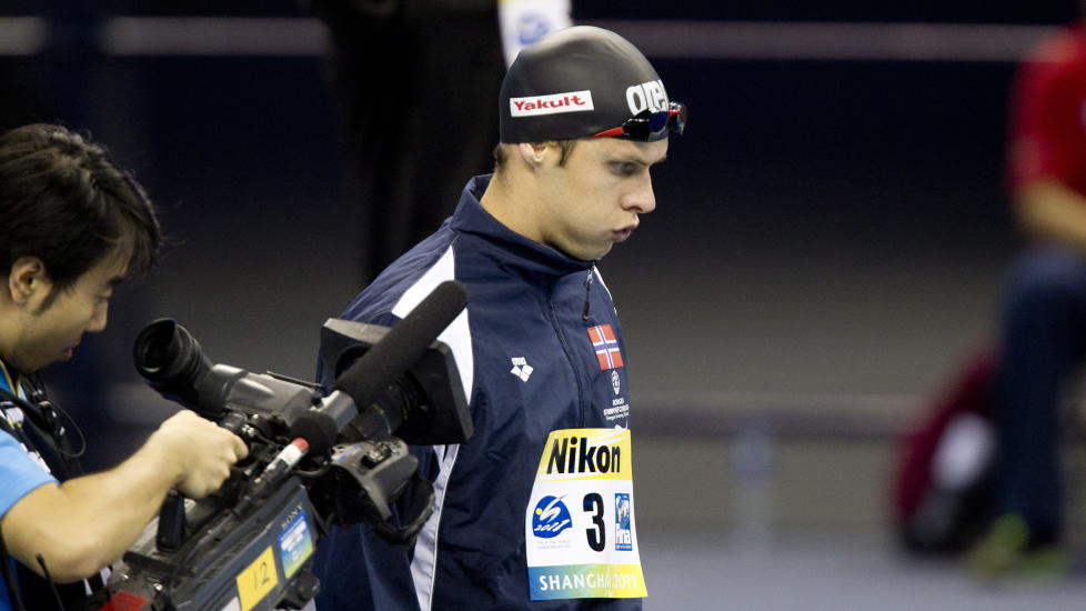 IKKE MER VM: Alexander Dale Oen sv�mte inn til en femteplass i finalen p� 50 meter bryst onsdag, n� har han bestemt seg for � trekke seg fra VM og sv�mmer ikke 200 meter bryst.
Foto: Christian Thomassen / Scanpix