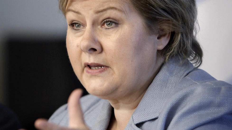 HETSES: H�yre-leder Erna Solberg mener muslimer hetses p� samme m�te som muslimene ble hetset p� 30-tallet. Foto: ERLING H�GELAND/Dagbladet