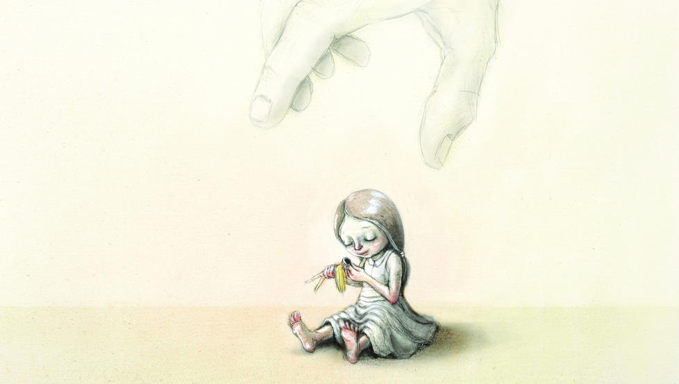 INCEST: Moren til et misbrukt barn kan ikke fatte hvorfor jenta likevel er glad for � se faren. Jesper Juul fors�ker � svare. Illustrasjon: Lisa Aisato