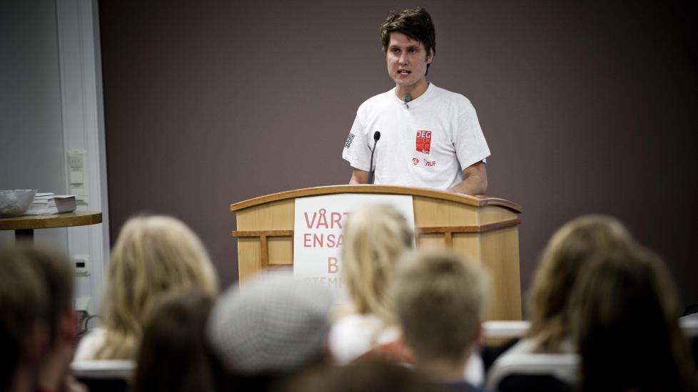 NY LEDER I AUF OSLO: Vegard Wennesland er den nye lederen for Oslo AUF. Han overtar etter H�vard Vederhus, som mistet livet i massakren p� Ut�ya.  Foto: Thomas Rasmus Skaug / Dagbladet
