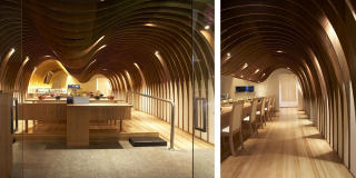 BUER: Vegger og tak buer seg og gj�r Cave Restaurant unik og intim. FOTO: Koichi Takada