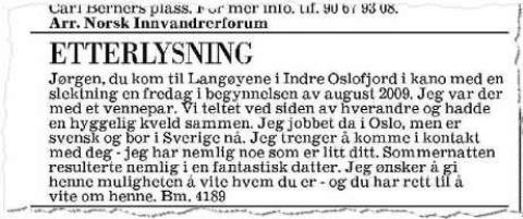 Heter du Jørgen og hadde sex på Langøyene i 2009?