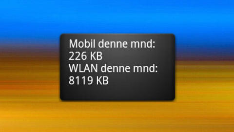 DATAOVERSIKT: Data Counter er en widget som enkelt og greit forteller deg hvor mye datatrafikk du bruker. Dette er spesielt nyttig om du har en begrenset datamengde i abonnementet ditt. FOTO: Skjermdump/Mobili.no