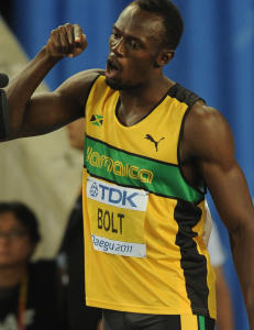 Bolts f�rste 100 m siden VM-disken
