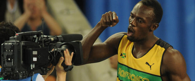 Bolts f�rste 100 m siden VM-disken