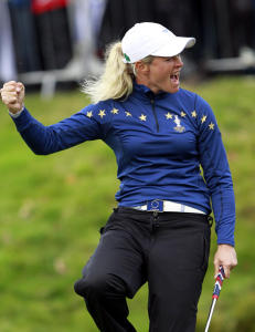 Suzann Pettersen jublet etter seier i Solheim Cup