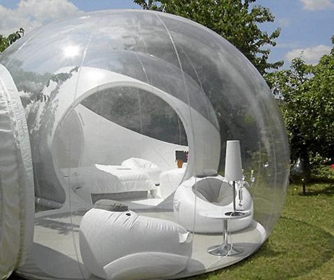 M�BLERT: Teltene fra Bubbletree kommer komplett m�blert. FOTO: Bubbletree