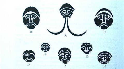 ASIATER?: Ansiktsmasker med tydelige asiatiske trekk ble funnet flere steder bl.a. i Anda, Tveitane og Lunde i Norge, i første generasjons danske og norske brosjer med forseggjorte dyreornamenter. Foto: Bjørn Bratten ASIATER?: Ansiktsmasker med tydelige asiatiske trekk ble funnet flere steder bl.a. i Anda, Tveitane og Lunde i Norge, i første generasjons danske og norske brosjer med forseggjorte dyreornamenter. Foto: Bjørn Bratten