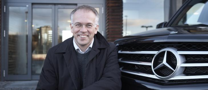 UENIG: Direkt�r Johnny Kristian Danielsen i Mercedes Benz Norge mener �kt avgift p� dieselbiler med lavt utslipp er ulogisk, og vil at myndighetene skiller mellom god og d�rlig dieselteknologi. Foto: Mercedes