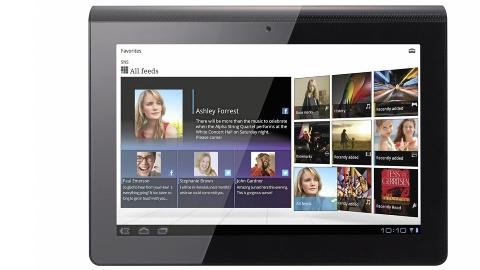 KOMPAKT: Den 9,4 tommers skjermen bidrar til � gj�re Sony Tablet S til et kompakt nettbrett. Foto: Produsent