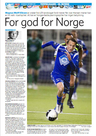 IKKE HELT WOLFF: En glipp gj�r at Morten Pedersens kommentar om Magnus Wolff Eikrem i dagens papirutgave ledsages av et bilde av Mattias Mostr�m.Faksimile: DAGBLADET