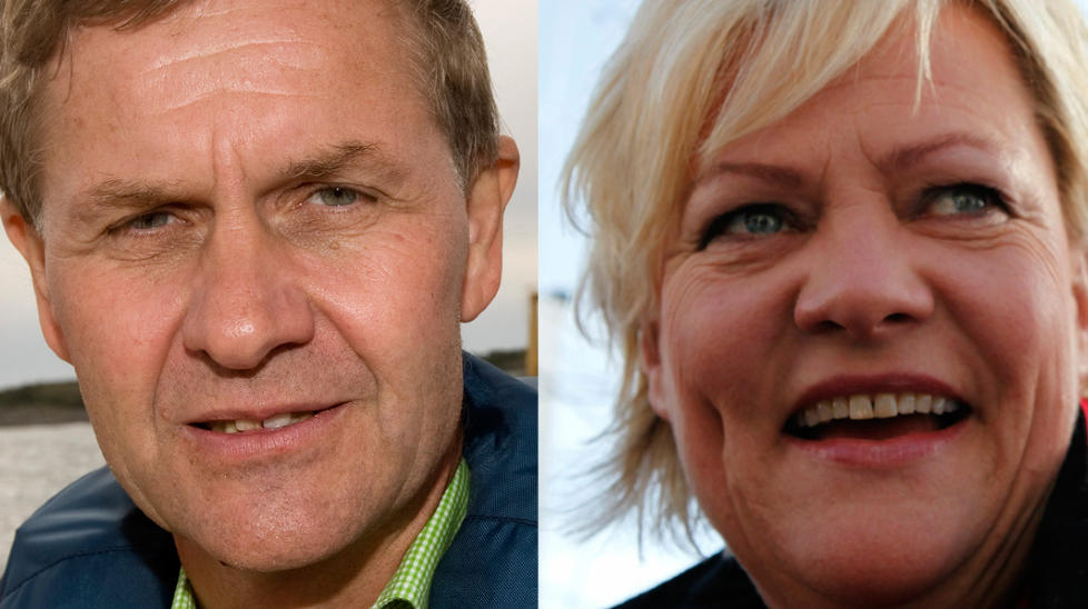 D�RLIGE FORSLAG: �FN og EU sier at vi skal l�se problemene med lovgivning, kontroll, styring, integrering, handels- og skattepolitikk og handel med CO2-kvoter, mens Erik Solheim sier at vi ogs� b�r satse p� kvinner og b�nder i Afrika. Jeg kjenner ingen som for ramme alvor tror at disse tiltakene vil hjelpe mot noe som helst�, skriver kronikkforfatteren. P� bildene: Milj�- og utviklingsminister Erik Solheim og Kunnskapsminister Kristin Halvorsen. Foto: Scanpix