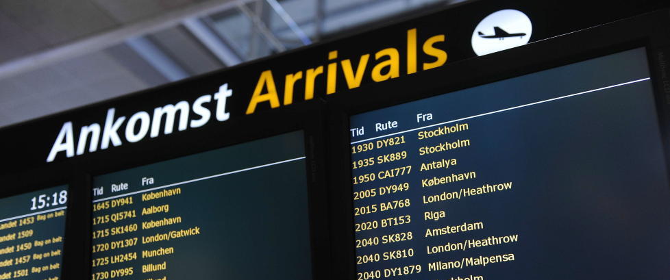 Store problemer med flytrafikken p� �stlandet